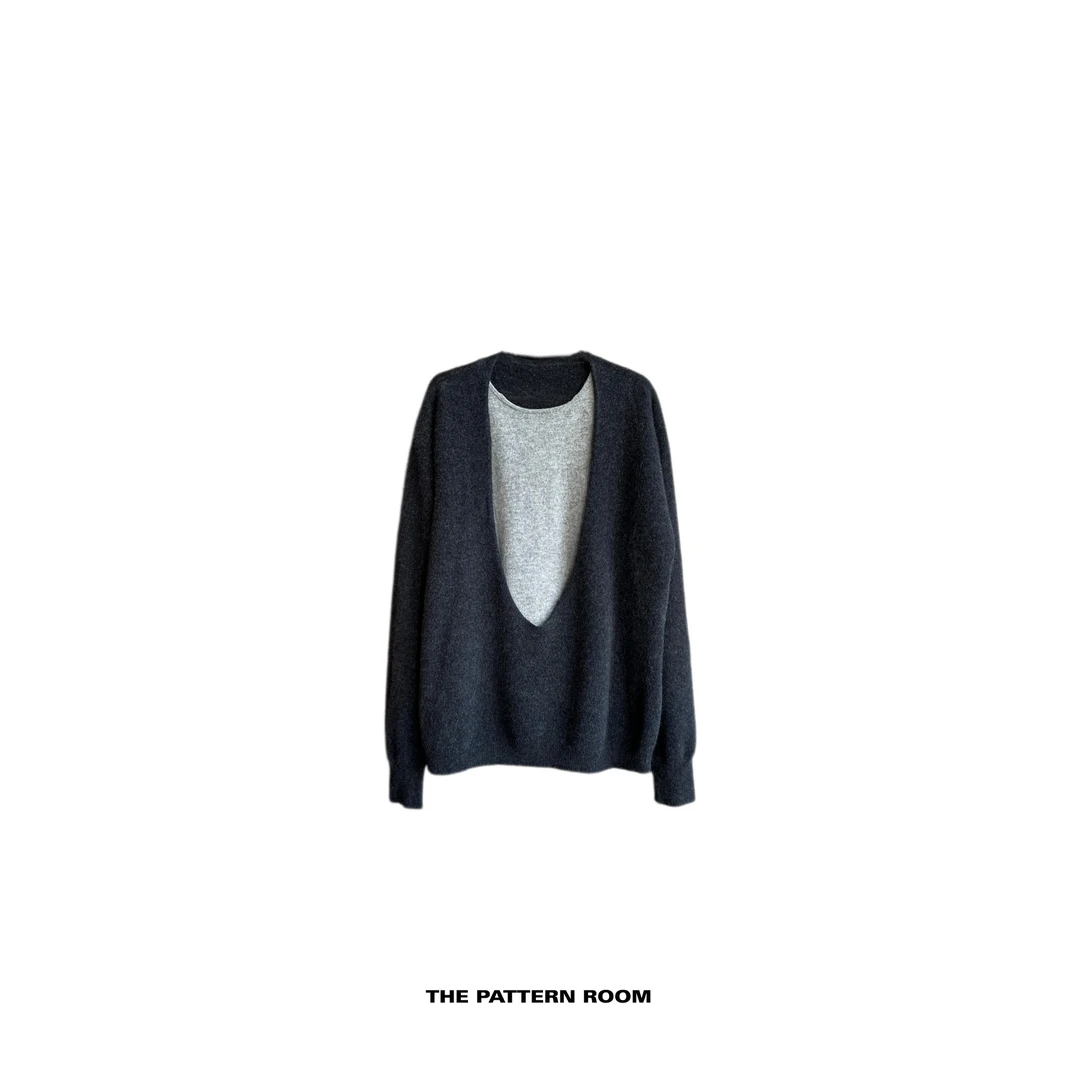 The pattern room | 珍藏版格雷递进秀款叠层V领毛衣