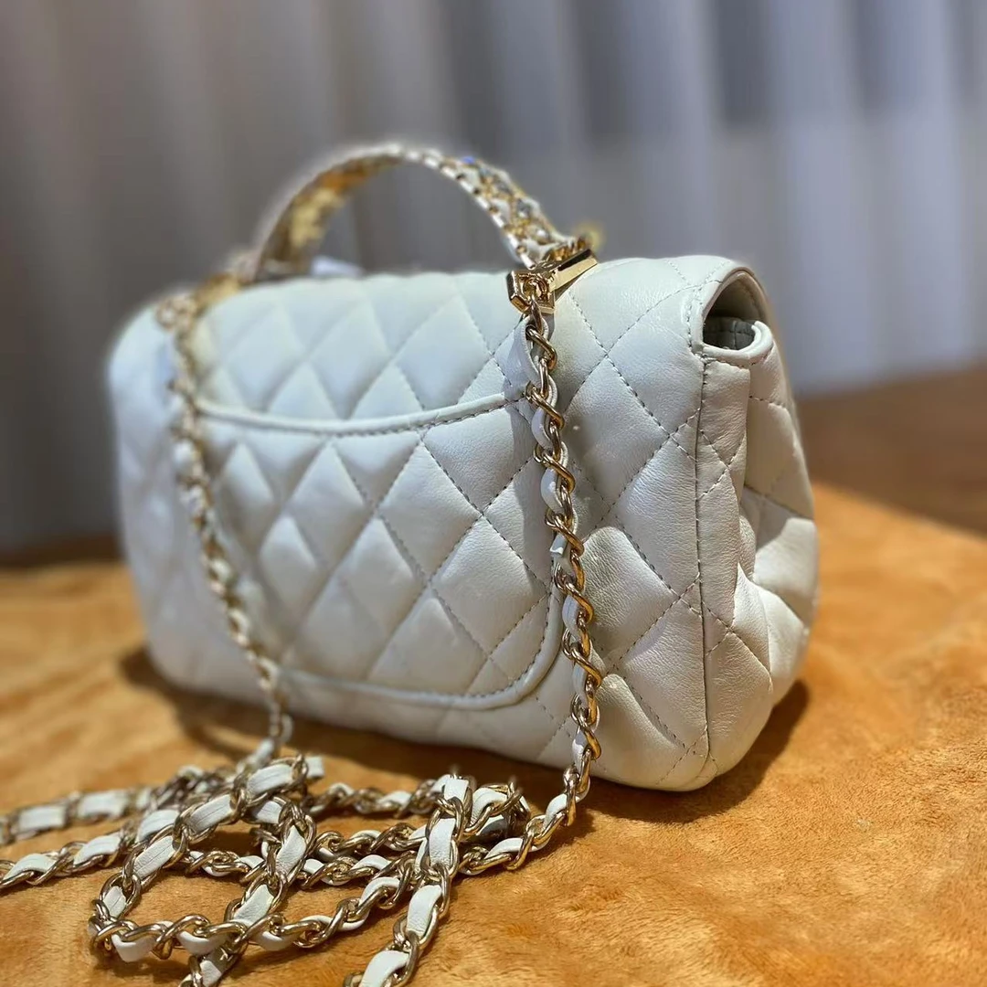 HIRMRIS手工真皮包CX153-2 手提钻白色