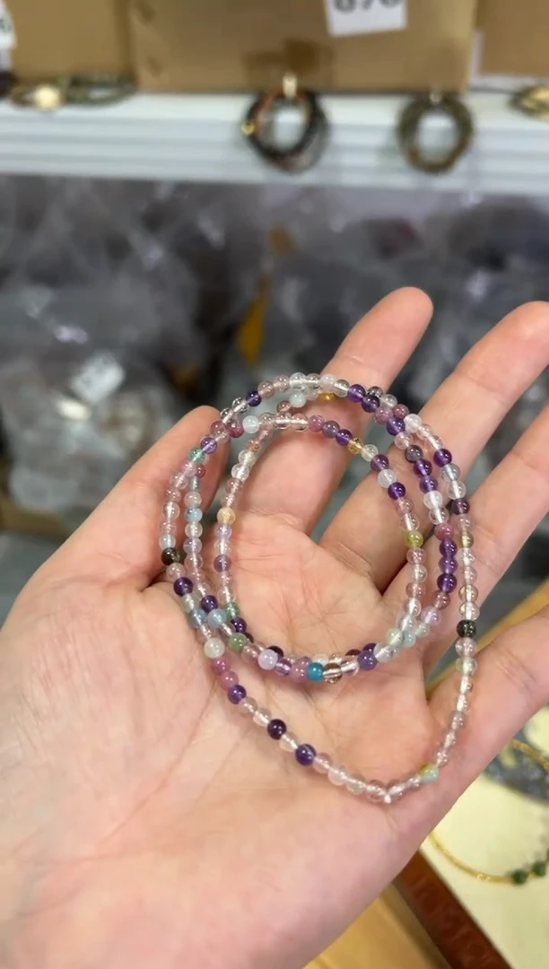 【闪购商品】水晶手链未镶嵌多宝水晶小米珠多圈[2551]