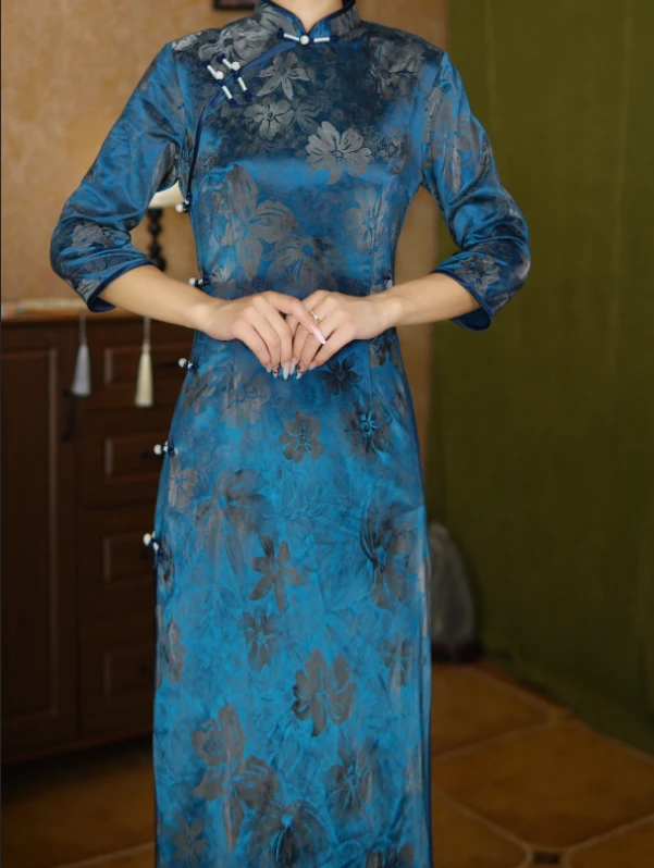 花笺坊【花知晓】国风新中式女爆款秋季高级显瘦旗袍连衣裙118cm