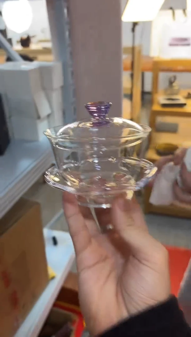 【闪购商品】禾器-沁莲盖碗-浅紫色孤品