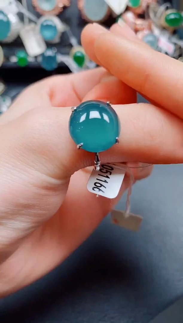 银S925镶嵌戒指翡翠翡翠