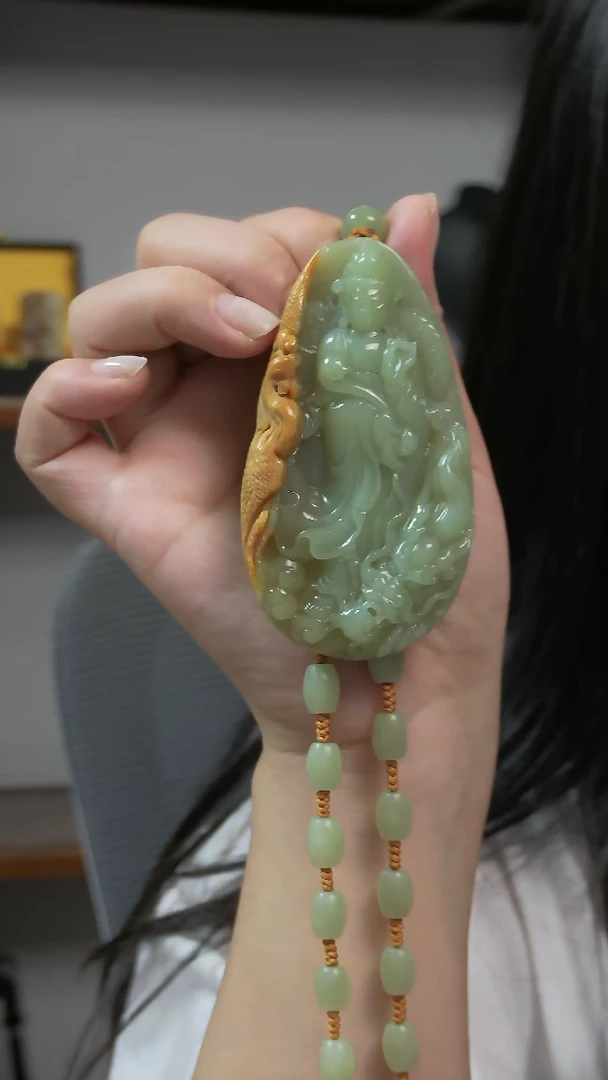 颈饰未镶嵌和田玉龙凤观音