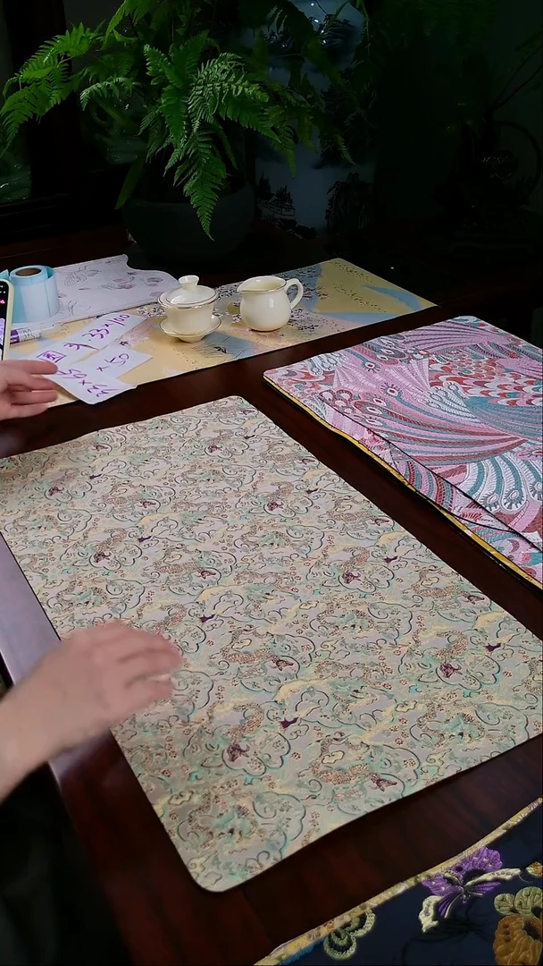 【龙纹单面】中国风干泡织锦茶席33*100