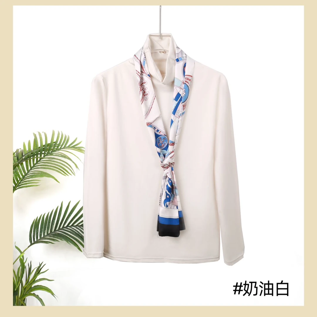 【送丝巾】春秋新款~邂逅香味含香肌底丝巾打底衫（丝巾颜色随机）
