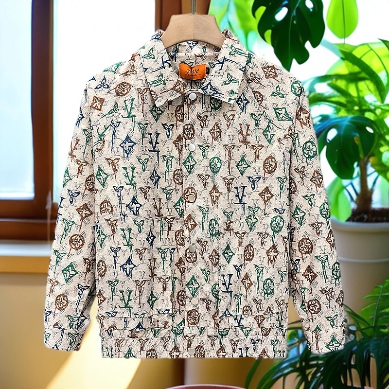 梵基弗奈印花夹克外套男款春秋季翻领夹克2025早春新款男士上衣