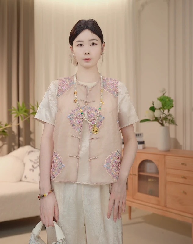 【宝相团花】轻透新中式国风刺绣欧根纱2025B5758-七月