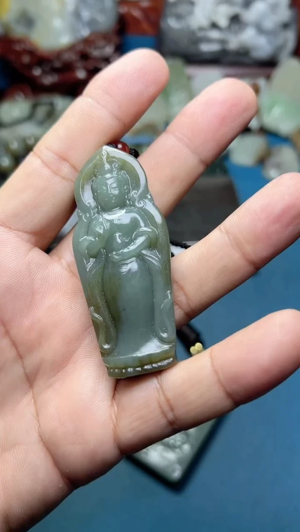和田玉未镶嵌挂件洛**头-