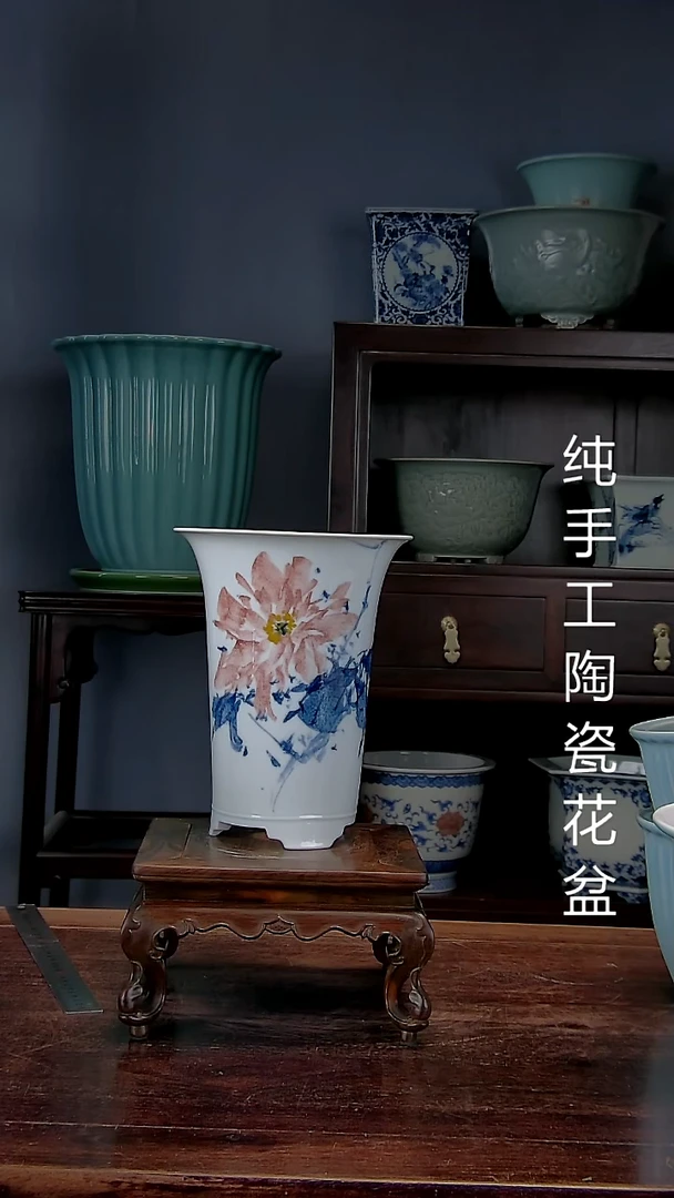景德镇陶瓷手工花盆
