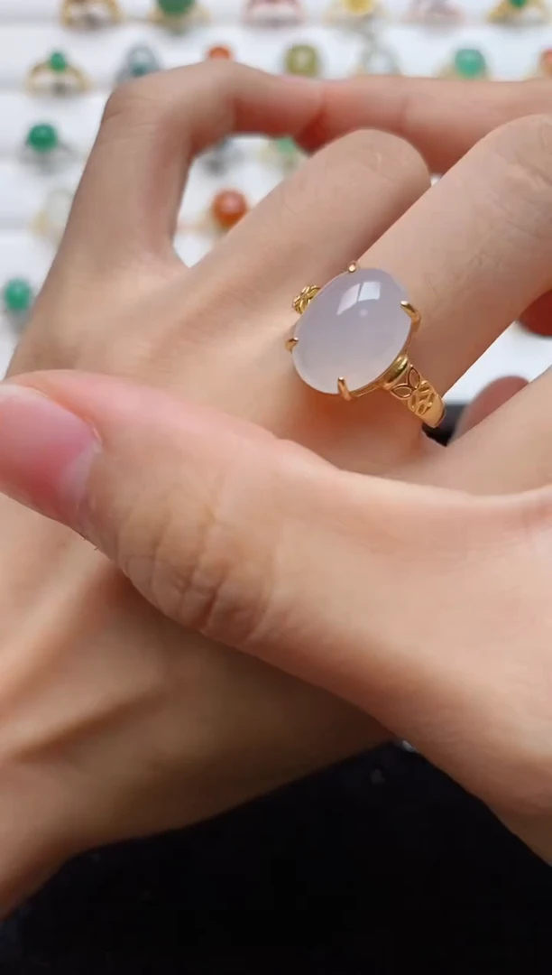 翡翠戒指银S925镶嵌.............