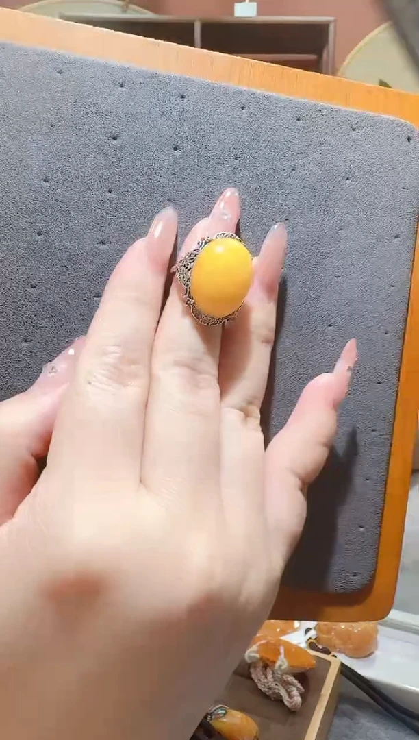 蜜蜡颈饰银S925镶嵌7898天然蜜蜡珠宝奇石全都保真