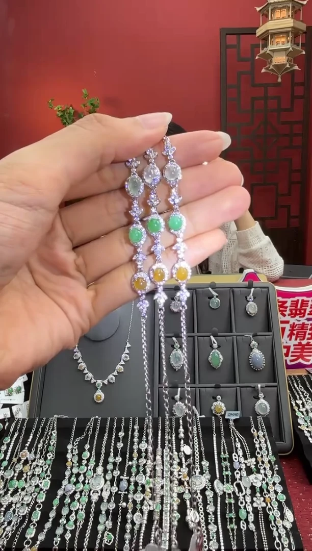 银S925镶嵌手链翡翠002265r/多样性发一个