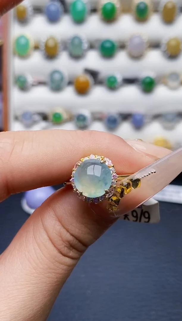 银S925镶嵌戒指翡翠0670