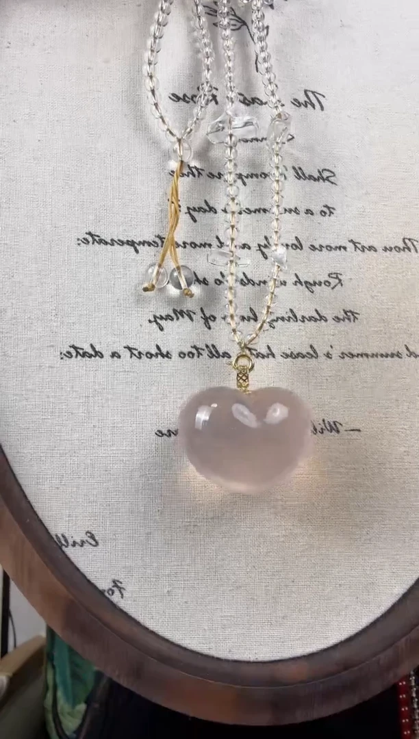 颈饰18K金镶嵌水晶天然