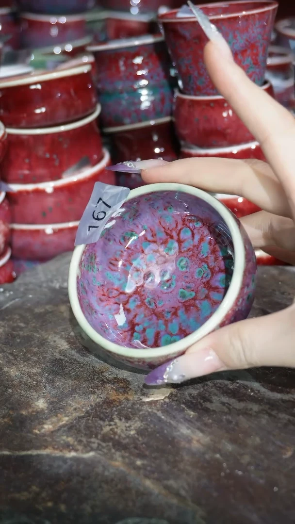 摆件陶精品窑变钧瓷茶器