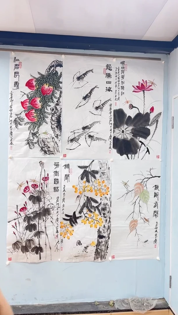 国画武天庆老师六条屏