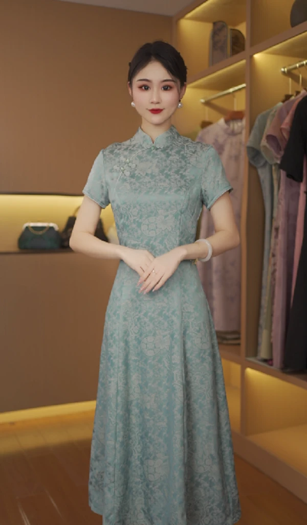 画卷 日常福禄扣气质文艺国风优雅长款改良奥黛