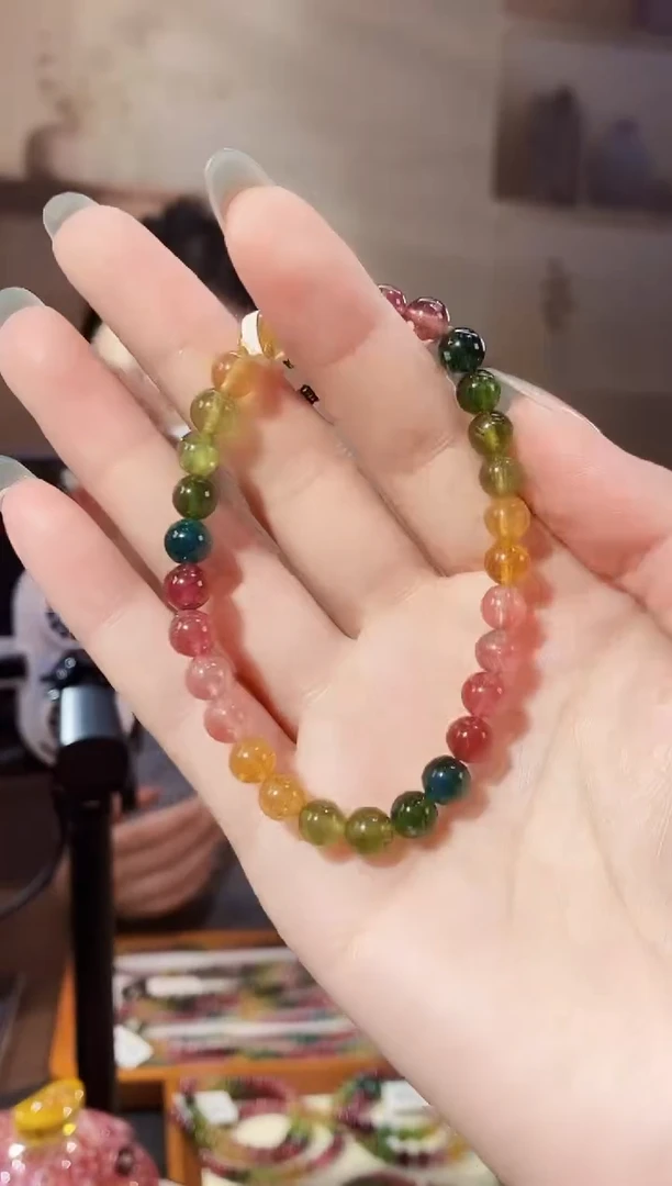 未镶嵌手链碧玺单圈颜色微差