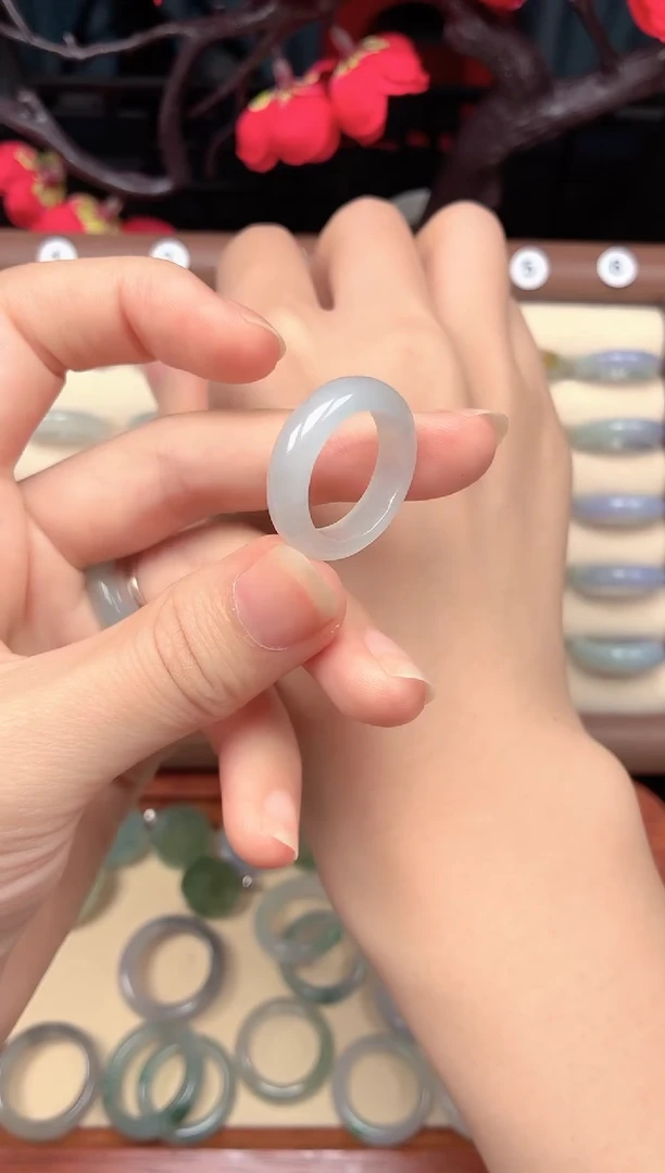 未镶嵌戒指翡翠圈口14-15