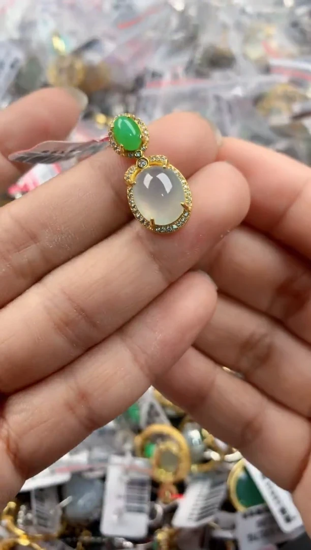 银S925镶嵌戒指翡翠1111----5