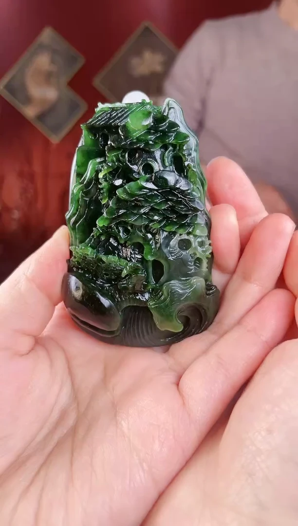 【闪购商品】和田玉把件未镶嵌碧玉山水