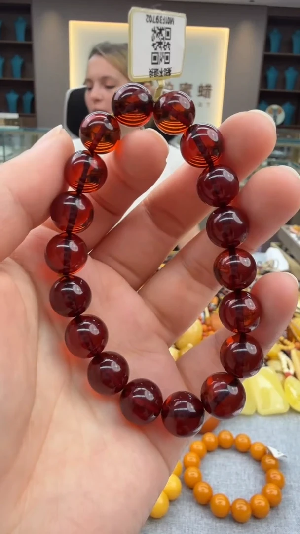 手链琥珀未镶嵌17秒拍号 假一罚三