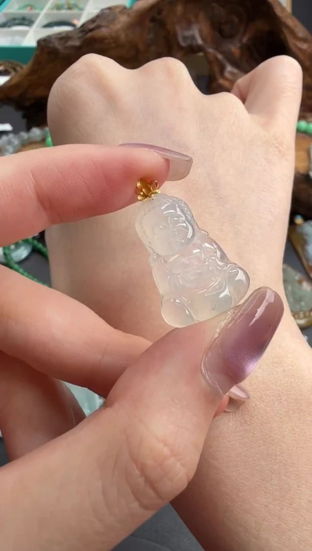 吊坠(不含链)18K金镶嵌翡翠-89翡翠饰品