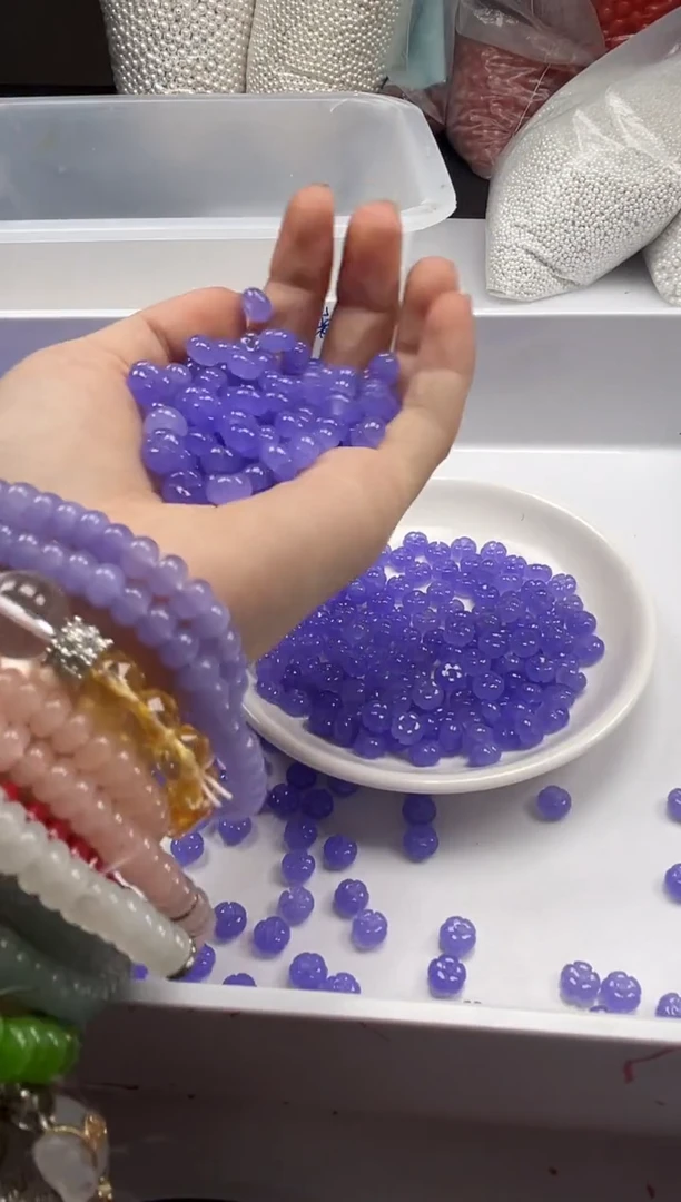 玛瑙/玉髓颈饰未镶嵌w3282冰仙紫五瓣花8mm*10颗