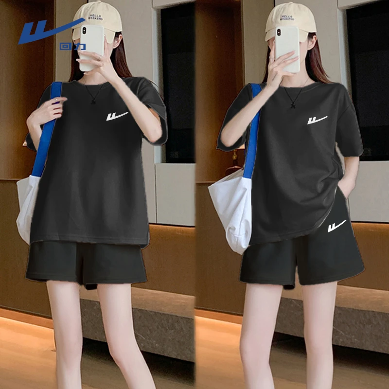 回力宽松短袖短裤套装2025新款女生韩系ins衣服夏日出游OOTD穿搭L