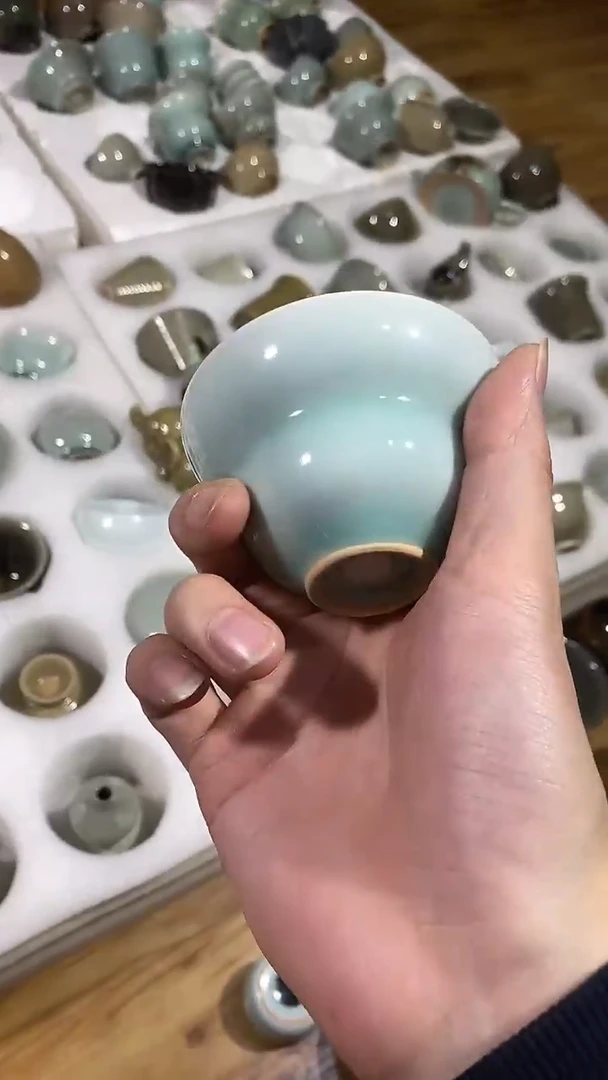 【山隐青瓷】龙窑柴烧杯子