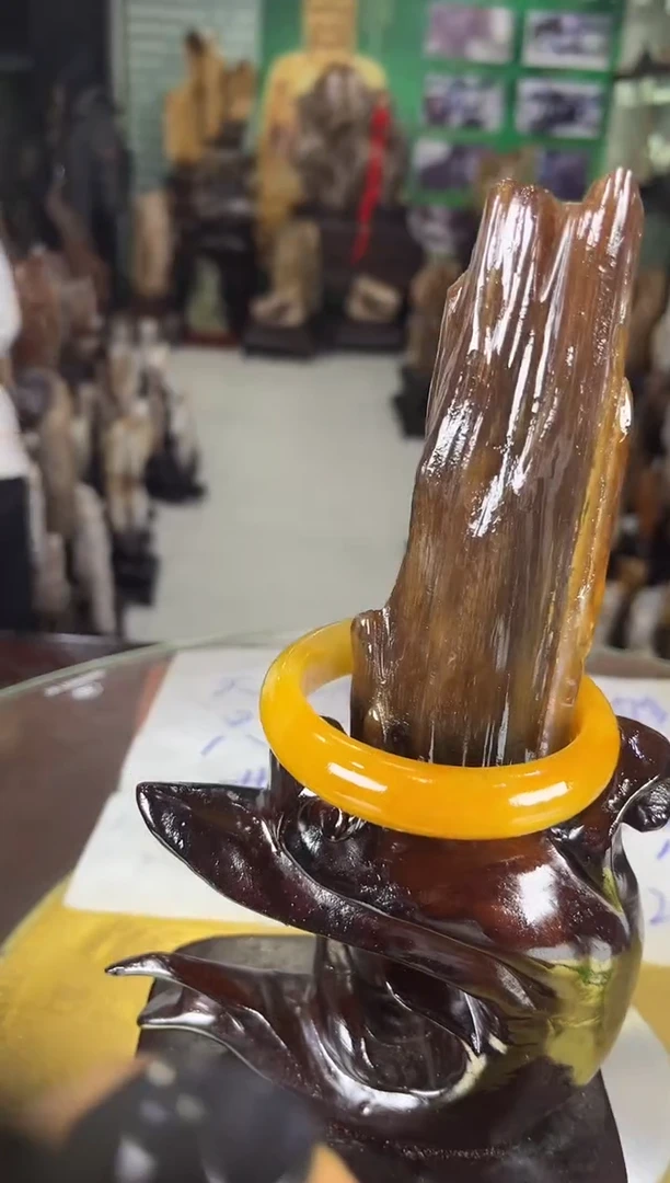 未镶嵌珠宝奇石硅化玉缅甸天然树化玉精品居家摆件