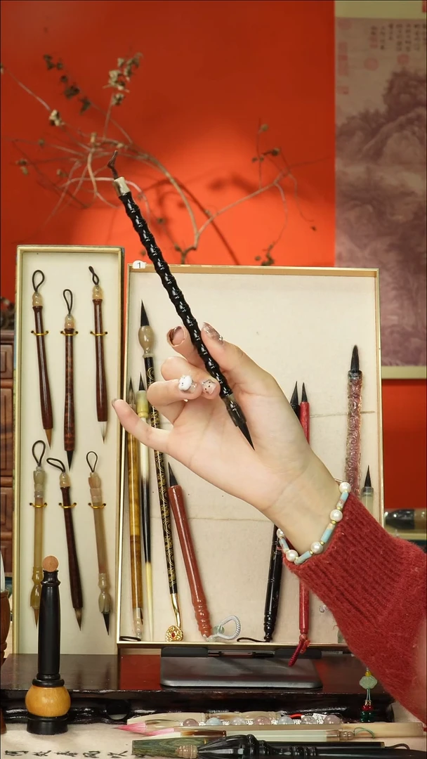 107号闪孤品高货毛笔链接 清水试笔 蘸墨不退