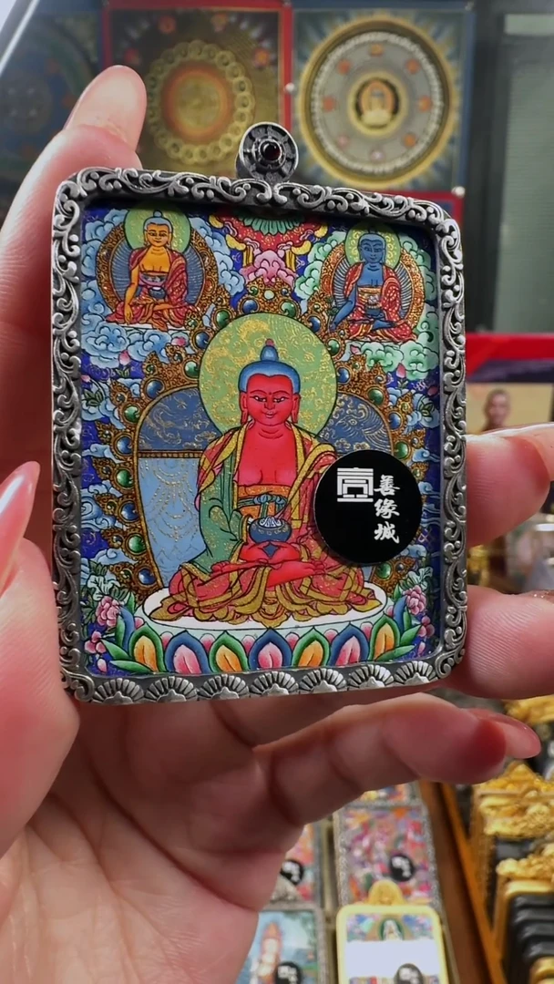 吊坠 壹善缘城手绘唐卡三世F
