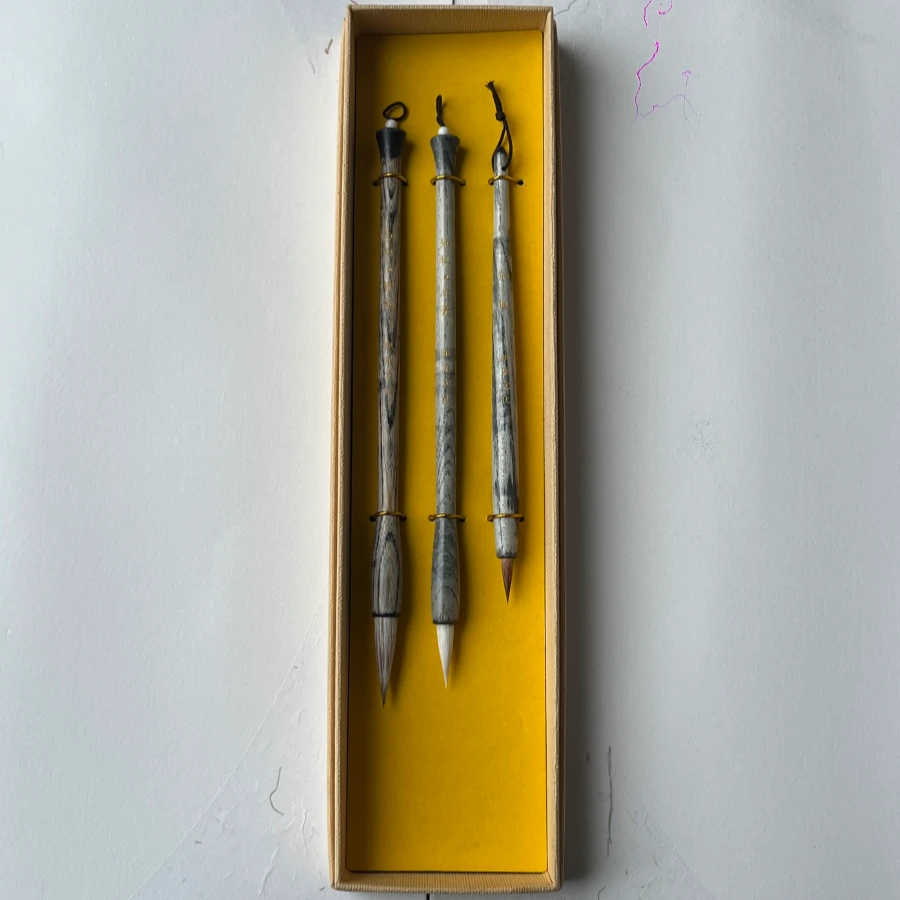 【知秋】中楷毛笔套装出峰3.5cm2.55cm1.8cm 作品毛笔带礼盒