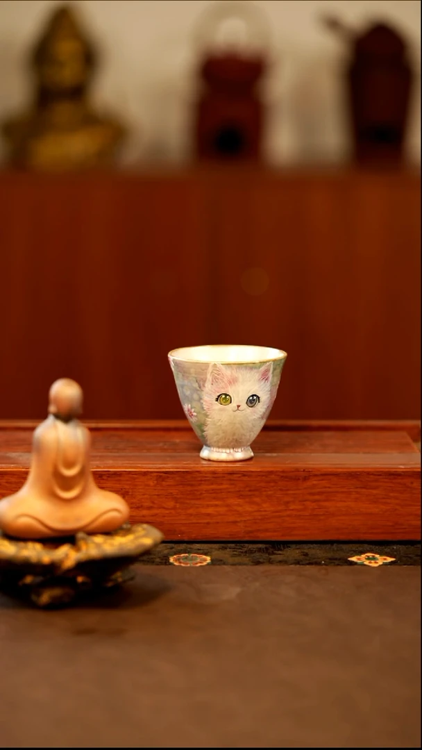 匣钵柴烧猫咪主人杯