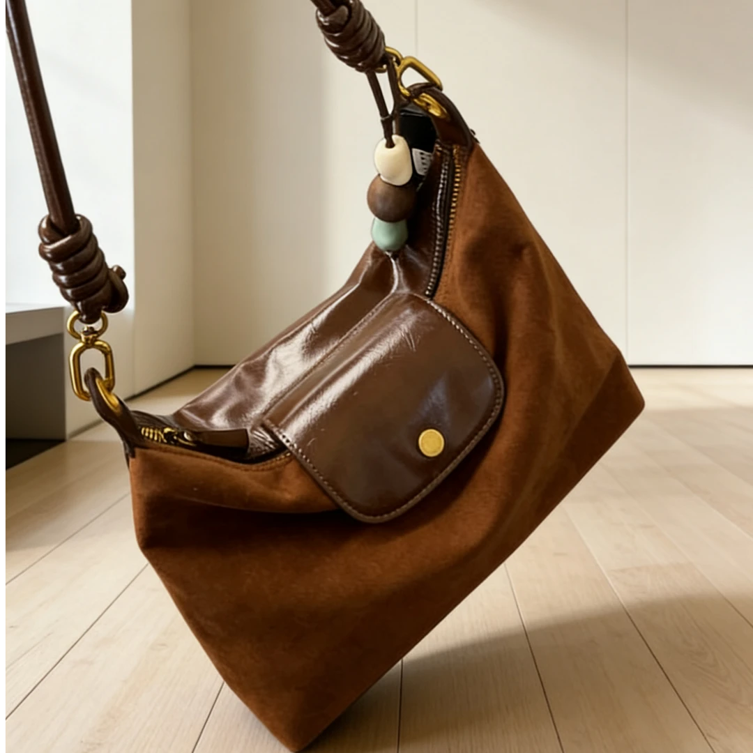 车缝线方形撞色通勤包252701