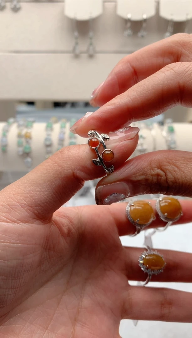 【闪购商品】翡翠戒指银S925镶嵌3号