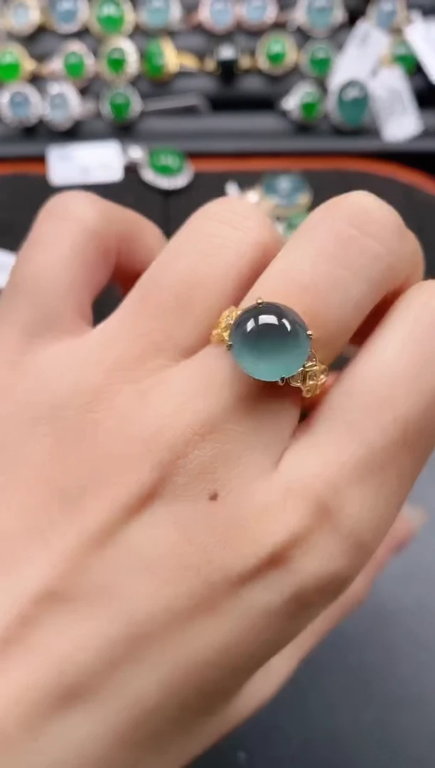 银S925镶嵌戒指翡翠111