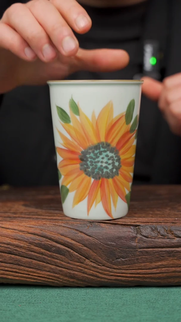 【闪购商品】瓷片35寻一缕瓷香杯釉下手工手绘瓷器
