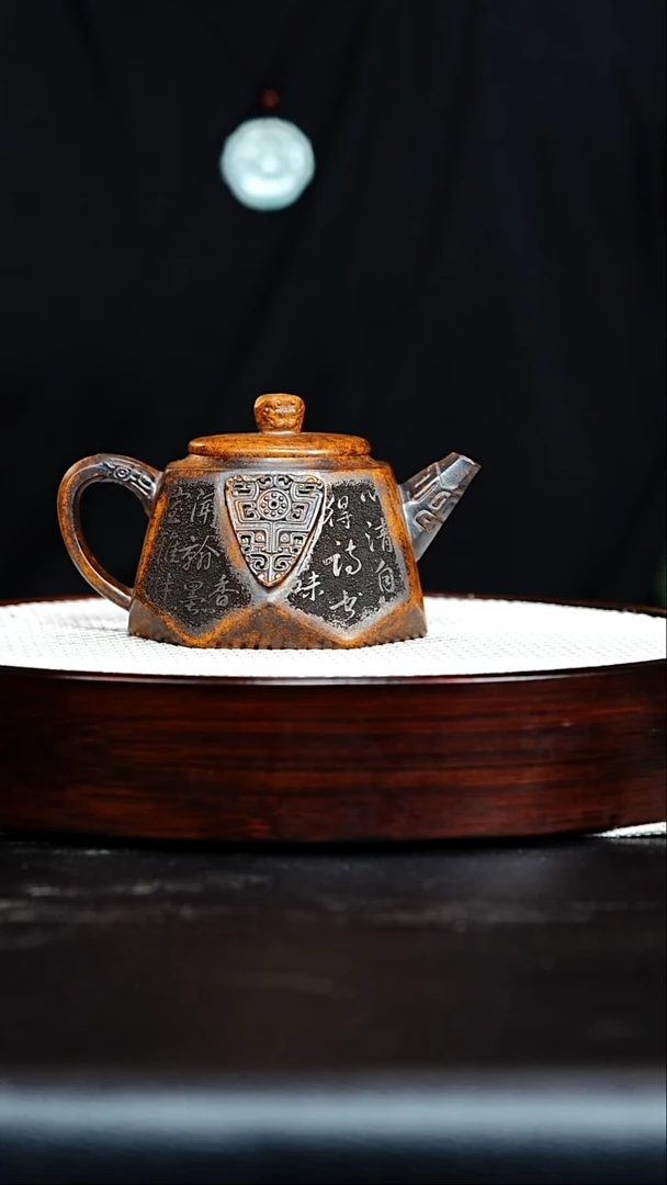 茶壶紫砂宜兴紫砂 钻方 龙骨金砂 李雨瑶 h453