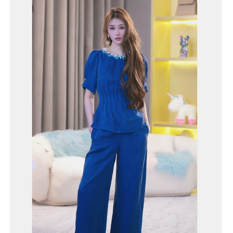 【张喜喜】2025新款气质夏季收腰显瘦套装 250207