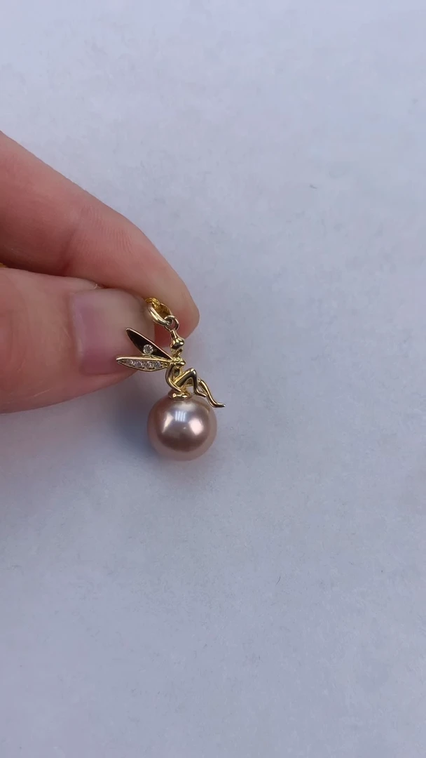 【闪购商品】淡水珍珠吊坠(不含链)银S925镀金镶嵌一物一拍