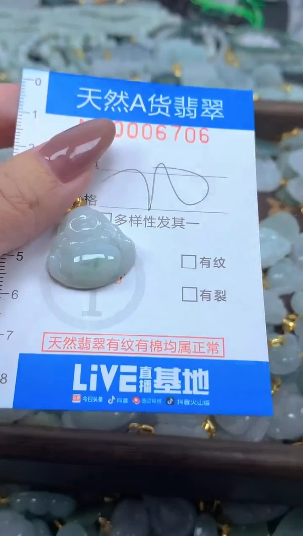 颈饰未镶嵌翡翠净货挂件-6706