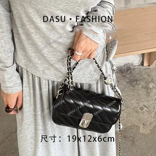 【苏总专属】SK-82817-黑色女士时尚潮流气质小众腋下包斜挎包