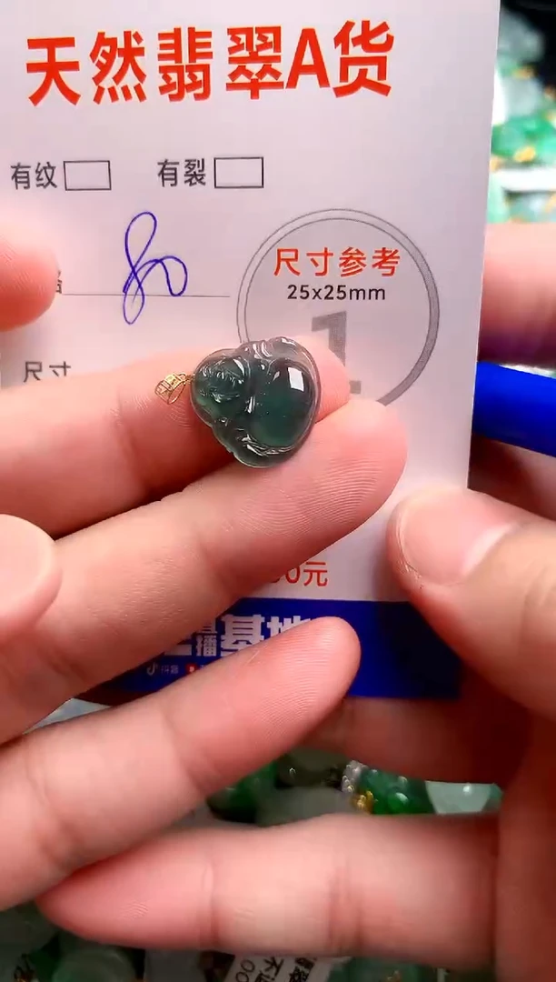 翡翠18K金镶嵌颈饰14003322