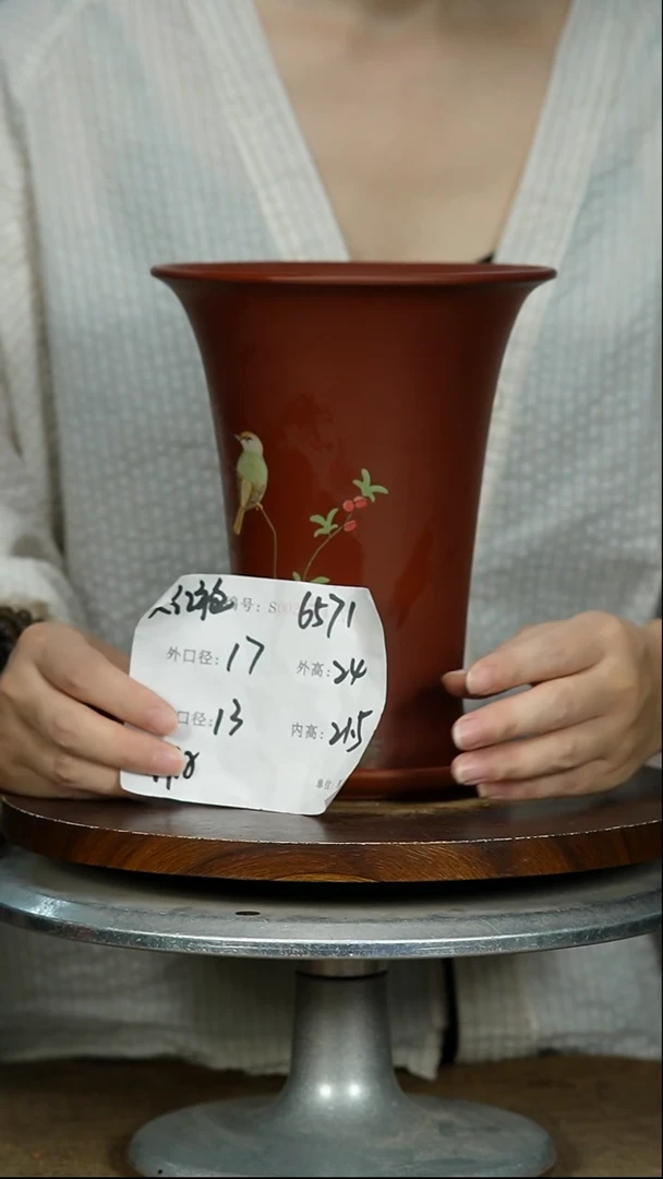 紫砂花盆6571+Z 瑕紫砂花盆紫砂
