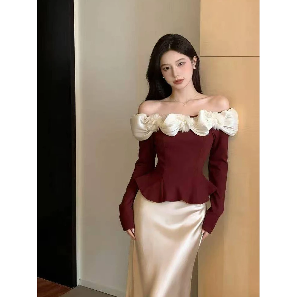 法式冬季女装时尚显瘦气质长袖洋气高贵独特漂亮小衫百搭baby