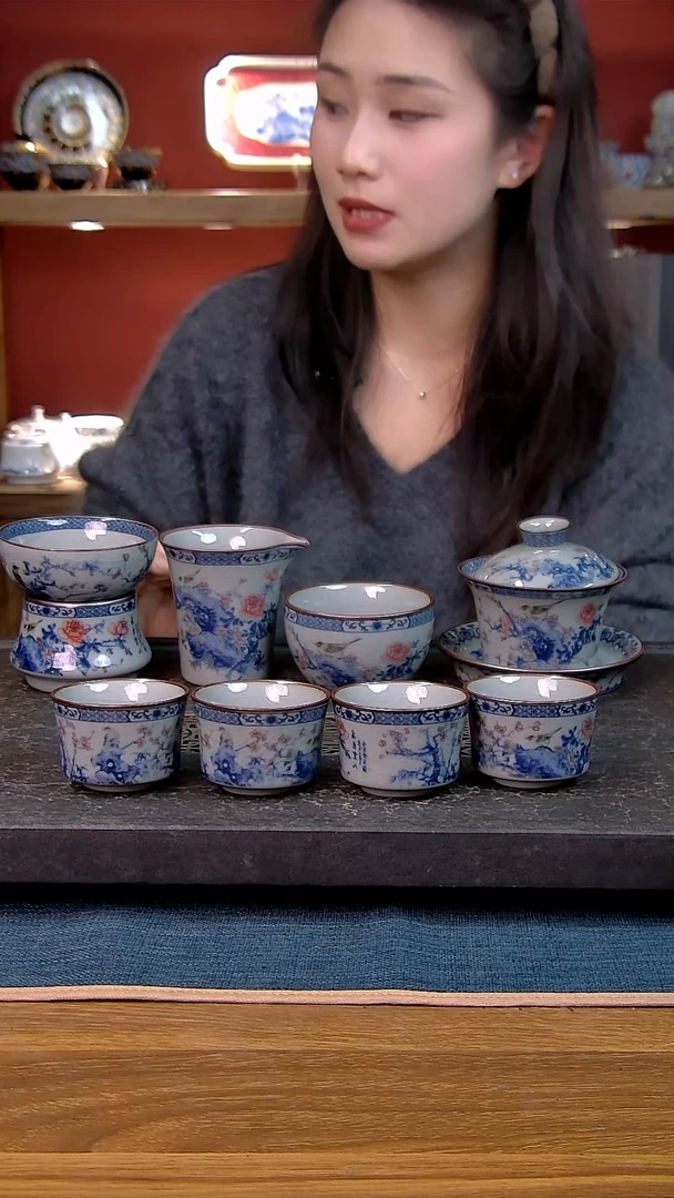 简装家用款8件套 老陶泥开片纹陶瓷茶具