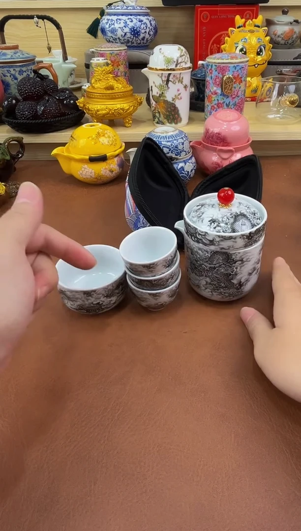 陶瓷茶具摆件旅行套组