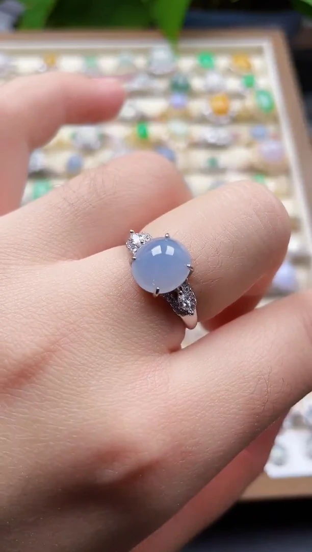 银S925镶嵌戒指翡翠50